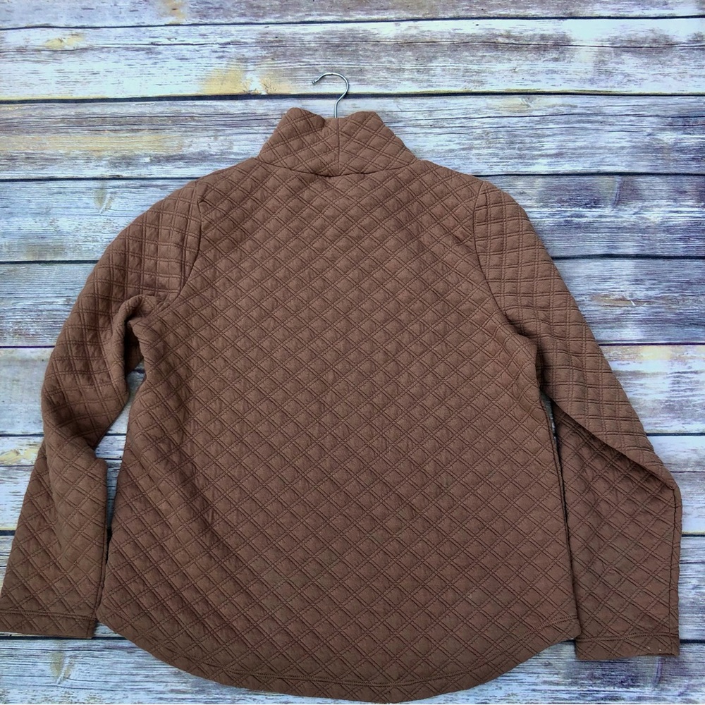 J. Crew Quilted Mockneck Pullover camel - Picture 9 of 11